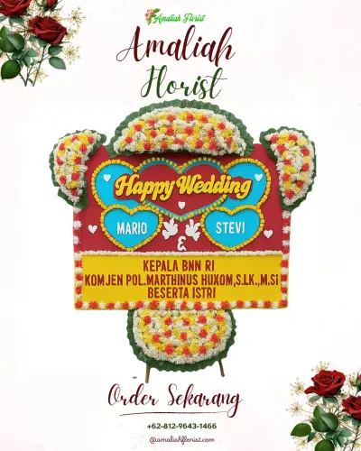 Karangan Papan Bunga Pernikahan di Malangsari